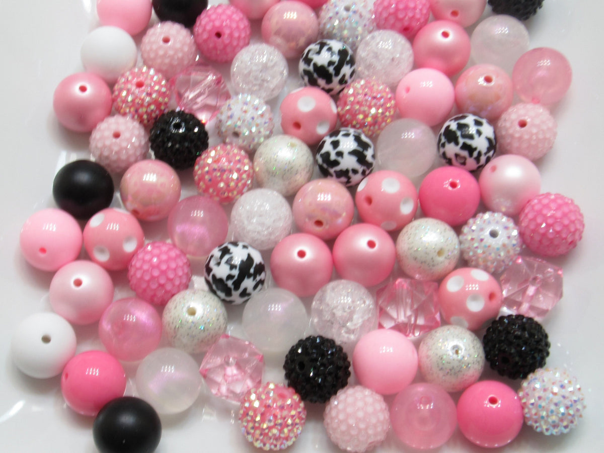 Cow Print Bubblegum Bead Pen