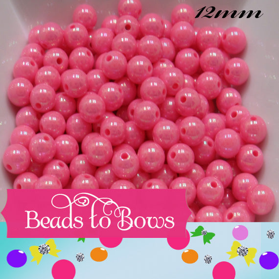 12mm AB Pink Bubblegum Beads, Rainbow Beads, Colorful Bubblegum Bead, Chunky Rainbow Bead, Gumball Beads, Chunky Necklace Bead Supply