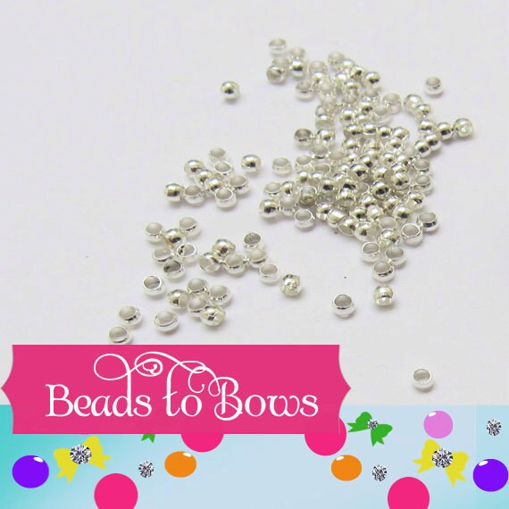 200 Crimp beads 1.25 tube for crimping beads, 2mm in diamater, crimp bead barrel bead, necklace tube crimp beads,  beading supply crimp bead