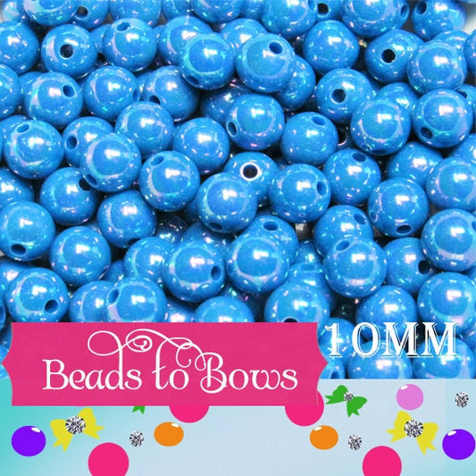 10mm Blue AB Bubblegum Beads,  Chunky Bubblegum Beads, Gumball Beads, Acrylic Beads, Fairy Kawaii Bead, Chunky Bubblegum Bead, Chunky Bead