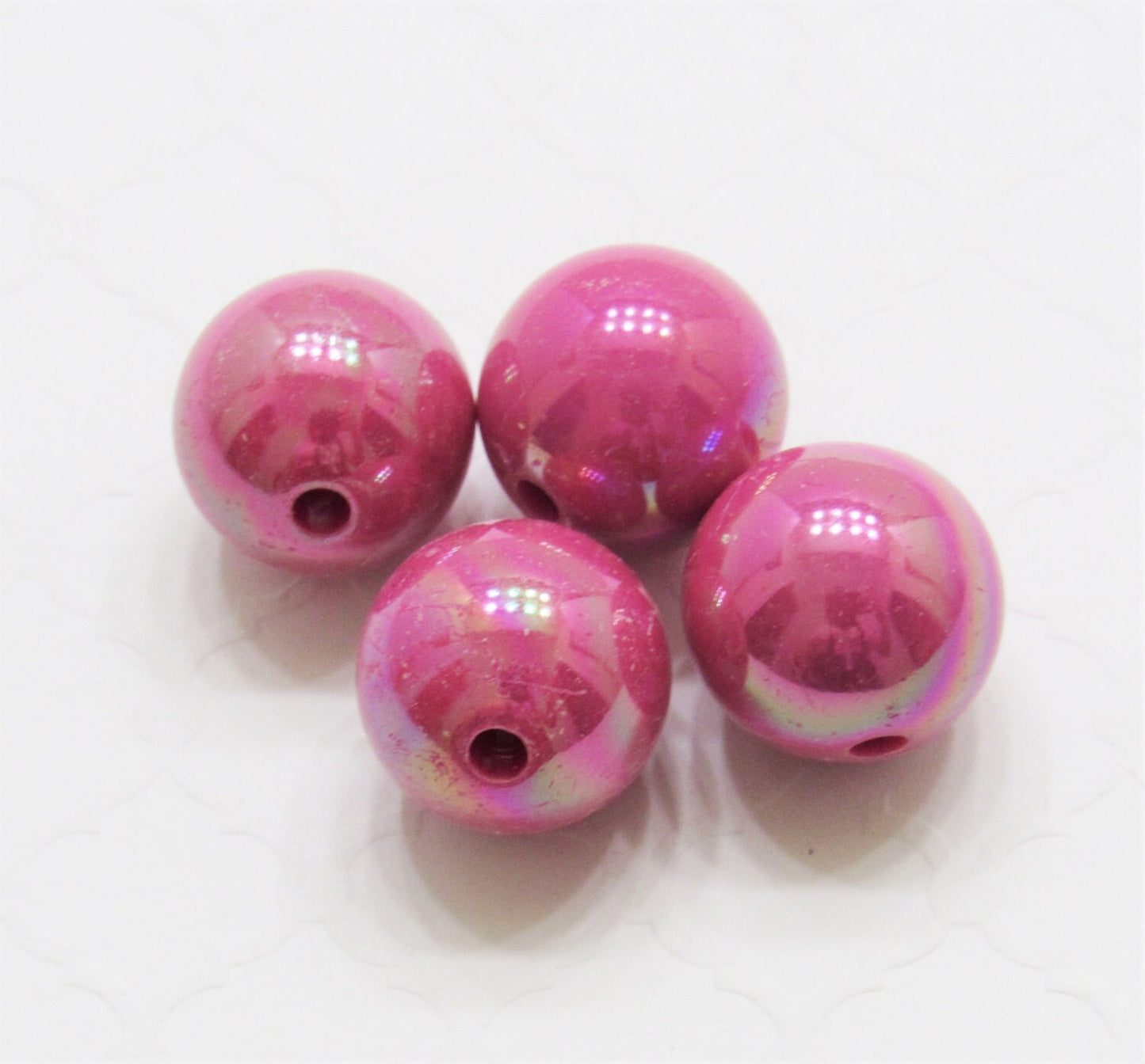 10Ct 20mm AB Rose Pink Bubblegum Bead, Chunky Bubblegum Bead, Bubble Gum Bead, Chunky Bead Supply, Aurora Borealis Bead, Gumballs