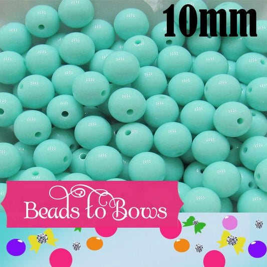 10mm Light Aqua Spacer Beads, Round Bubblegum Beads, Chunky Beads, Gum Ball Beads, Fairy Kawaii Beads, Chunky Bead Supply, Gumball Beads