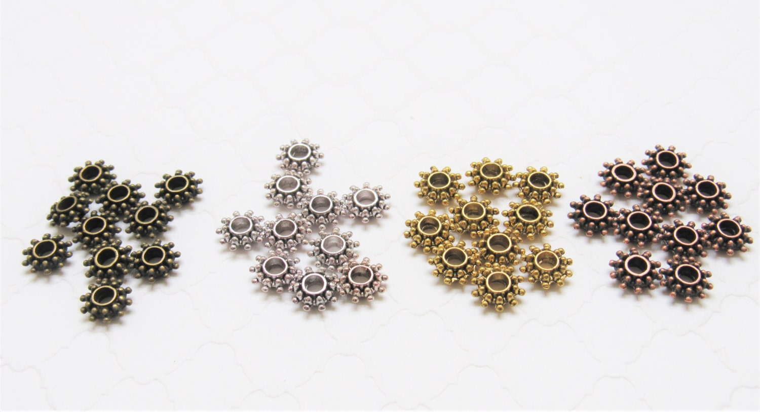 Tibetan Style Flower Bead Spacer, Silver Gold Brass Copper Bead Spacers, Findings Bead Caps, Bubblegum Bead Spacer, Jewelry Supply Findings