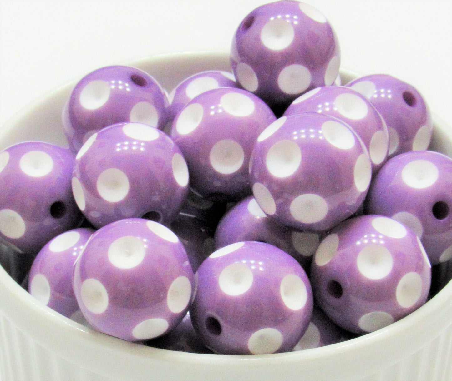 20mm Purple Polka Dot Beads, Bubblegum Beads, Chunky Gumball Beads, Chunky Bubblegum Beads, Chunky Necklace Supply Bead, Acrylic Bead