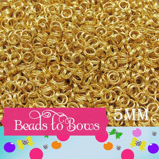 100 Quality 5 mm  Double Loop Gold Split Ring, Jewelry Supply , Double Loop Split Ring Hold There Shape Better Than Standard One