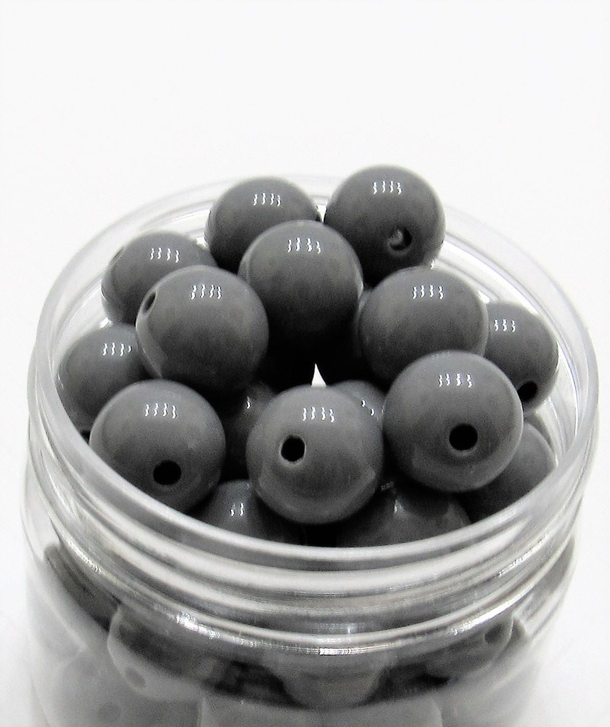 Grey 16mm Bubblegum Beads, Chunky 16mm Beads, Bubblegum Bead Supply, Chunky Gumball Bead, Chunky Necklace Bead Supply, Acrylic Bead