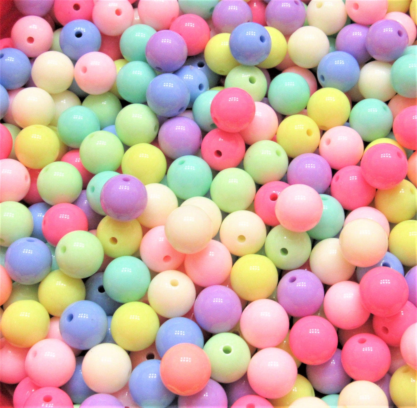 100 for 2.99  8mm Pastel Bubblegum Beads,  Chunky Assorted Pastel Colored Beads, Necklace Supply Bead, Gumball Beads, Bubblegum Beads,