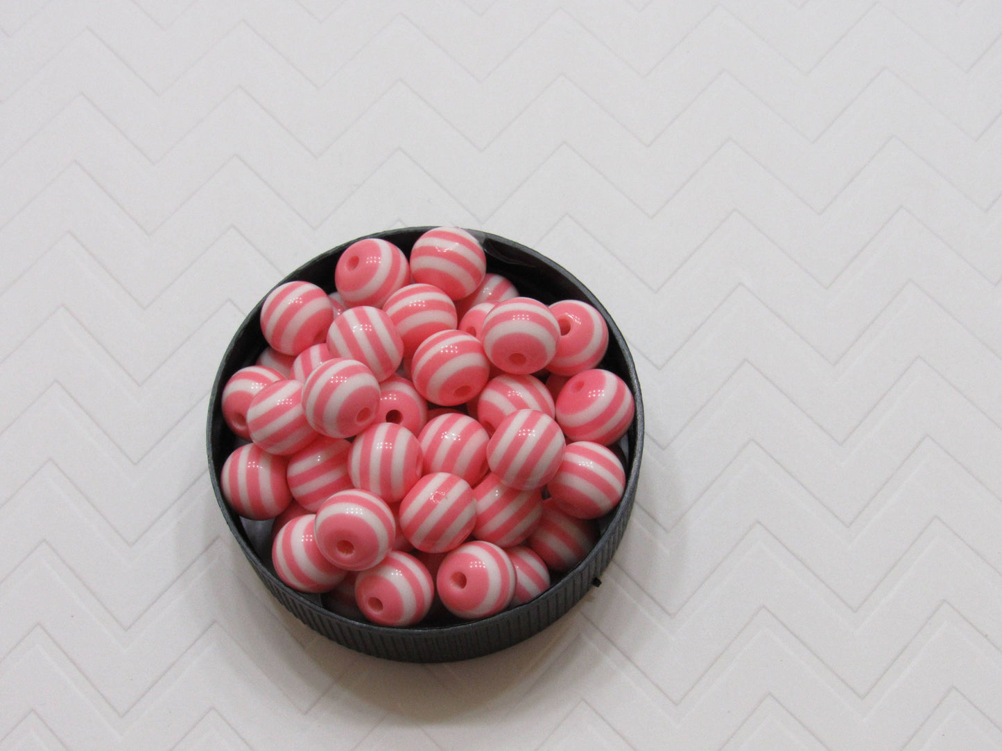 12mm Pink Striped Bubblegum Bead, Chunky 12mm Striped Beads, Chunky Bead Supply, Striped Beads, Gumball Beads, Striped Gumball Beads