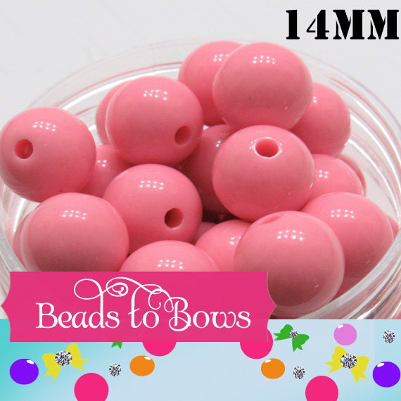 NEW 14mm Pink  Bubblegum Beads, Chunky Bright Colored Beads, Chunky Necklace Supply Bead, Gumball Bead, DIY Bead Supply, Bubblegum Beads