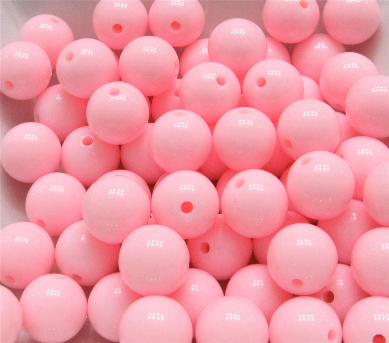 NEW 14mm Light Pink Bubblegum Bead, Chunky Bright Colored Bead, Chunky Necklace Supply Bead, Gumball Bead, DIY Bead Supply, Bubblegum Beads