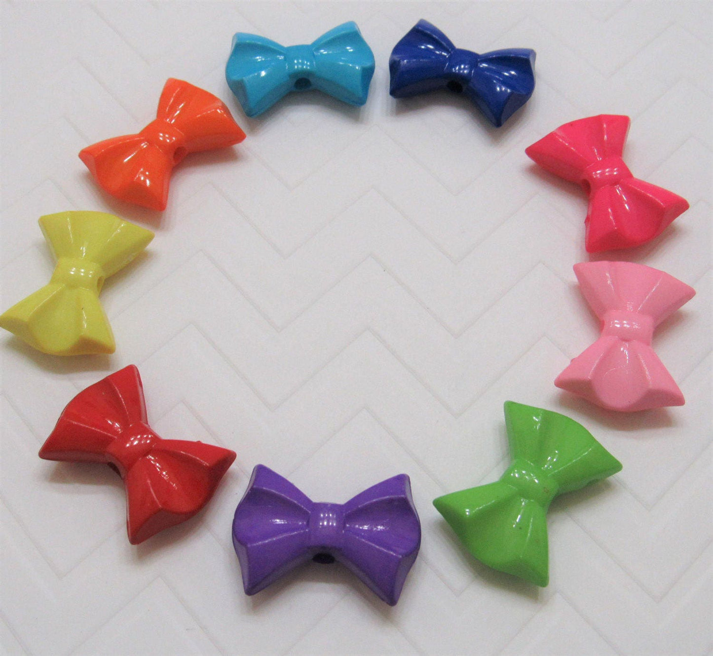 10 for .99 Chunky Bows, 26mm Bubblegum Bows Beads, Chunky Bow Bead, Bubble Gum Bow Beads, Chunky Necklace Supply Beads, Bubblegum Bows