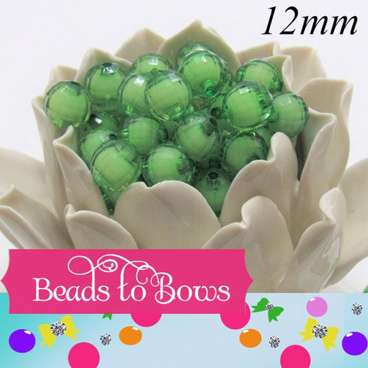 12mm Green Bead In A Bead, Chunky Bubblegum Beads, Chunky Necklace Supply Bead, Gumball Beads, DIY Bubblegum Necklace Beads, Beads