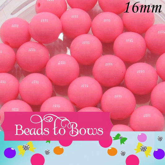 10ct 16mm Pink Bubblegum Beads, Chunky Bubblegum Beads, Chunky Gumball Beads, Fairy Kei Beads, Chunky Necklace Supply, Acrylic Bead