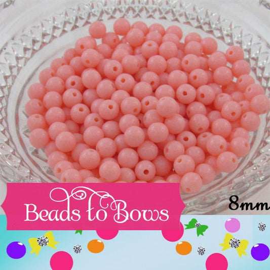 8mm Light Pink Bubblegum Beads, Gumball Beads, Round Acrylic Beads, Acrylic Beads, Bubblegum Beads, Bubblegum Necklace Supply Beads