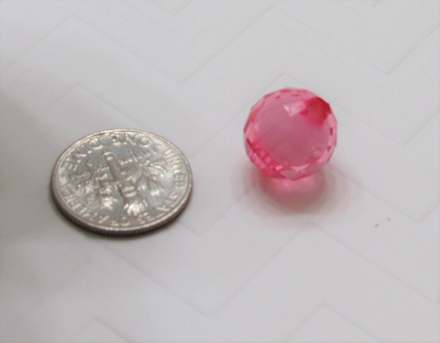 Hot Pink 12mm Bead In A Bead, Bubblegum Beads, Faceted  Bead, Transparent Bubblegum Bead, Necklace Supply Bead, Jewelry Bead