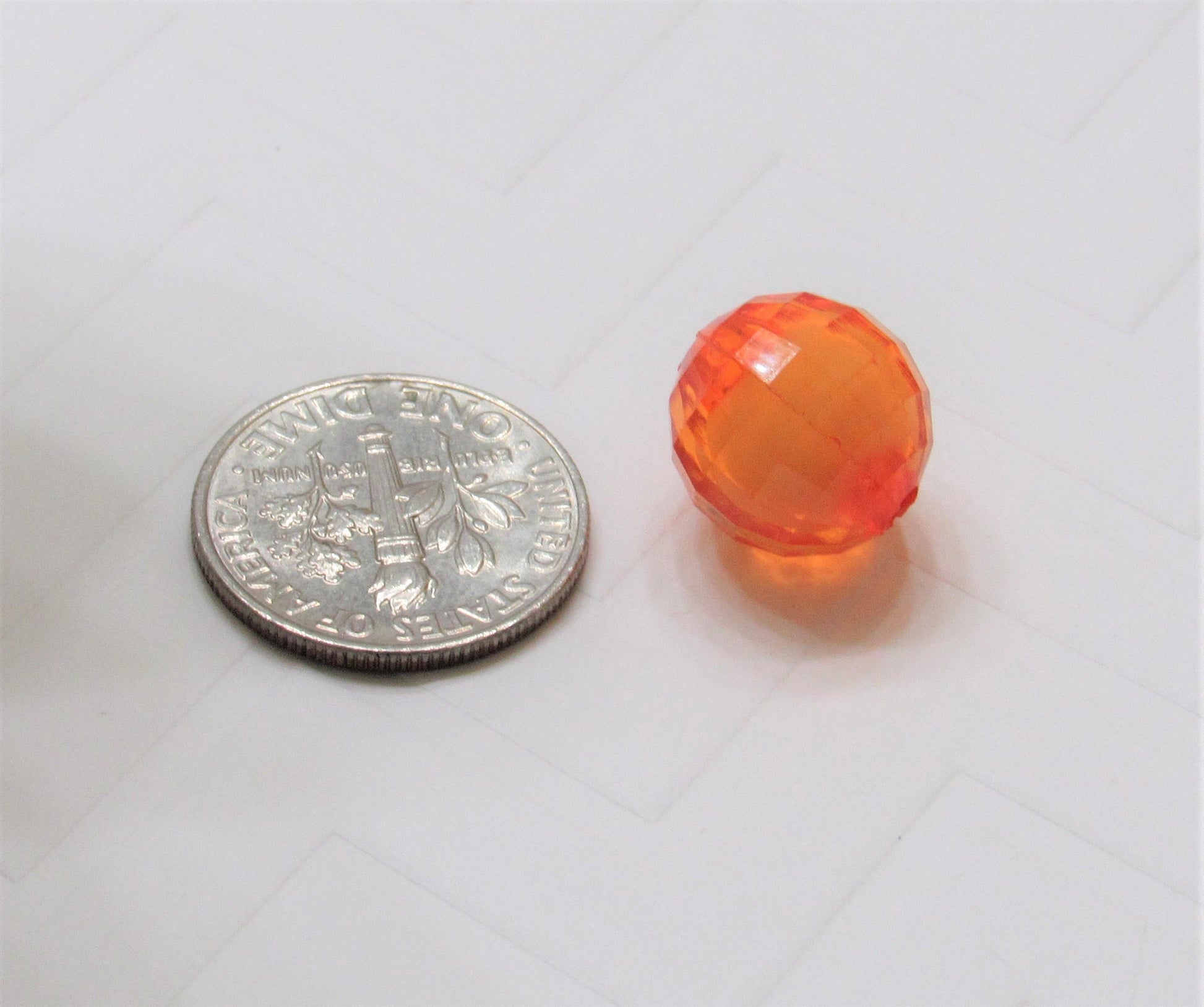 50 Orange 12mm  Bead In A Bead, Bubblegum Bead, Faceted Bead,Transparent Bubblegum Bead, Chunky Necklace Supply Bead, Jewelry Bead