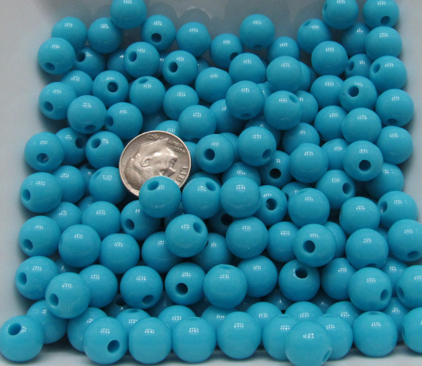 10mm Turquoise Bubblegum Beads, Round Bubblegum Beads, Chunky Acrylic Beads, Gumball Bead, Fairy Kei Beads, Chunky Necklace Supply Bead