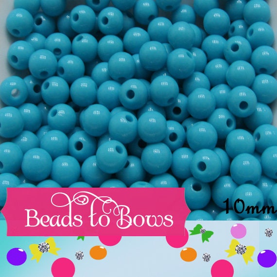 10mm Turquoise Bubblegum Beads, Round Bubblegum Beads, Chunky Acrylic Beads, Gumball Bead, Fairy Kei Beads, Chunky Necklace Supply Bead