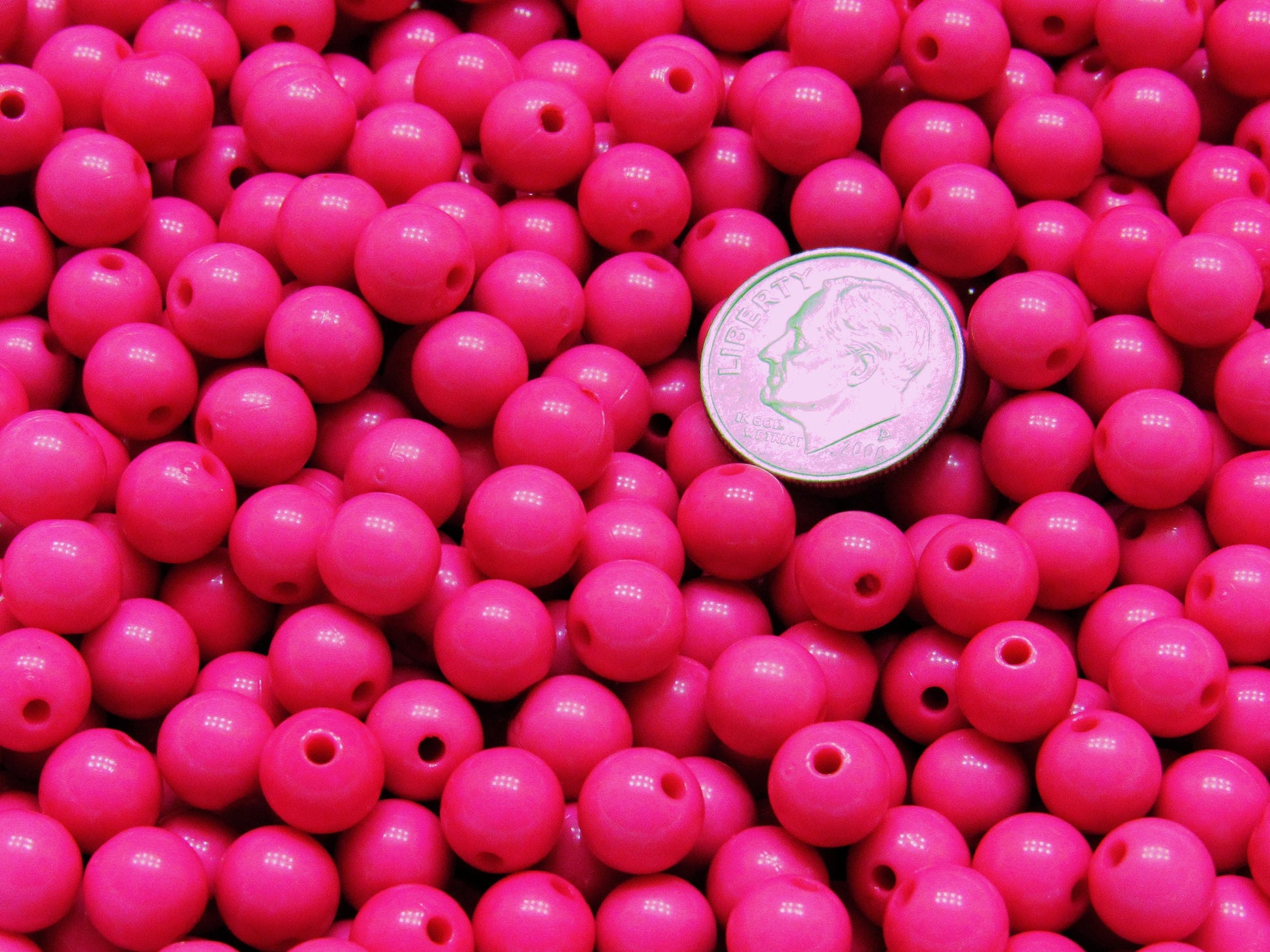 8mm Fuchsia Bubblegum Beads, Chunky Bubblegum Bead, Round Beads, Gumball Acrylic Beads, Bubble Gum Beads, Bubblegum Necklace Supply Bead