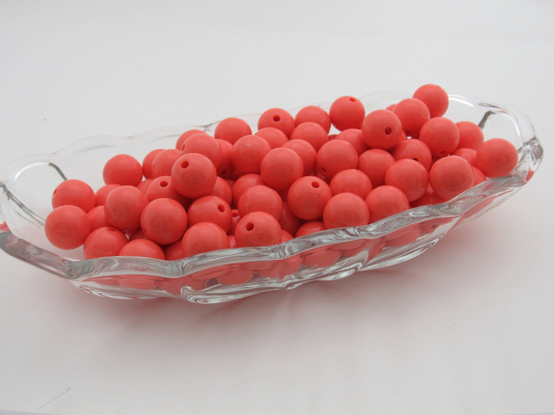 10 Coral 16mm Bubblegum Beads 2.00 Chunky Solid Beads, Bubblegum Bead Supply,  Acrylic Bubblegum Beads, Chunky Bead Supply, Gum Ball  Bead