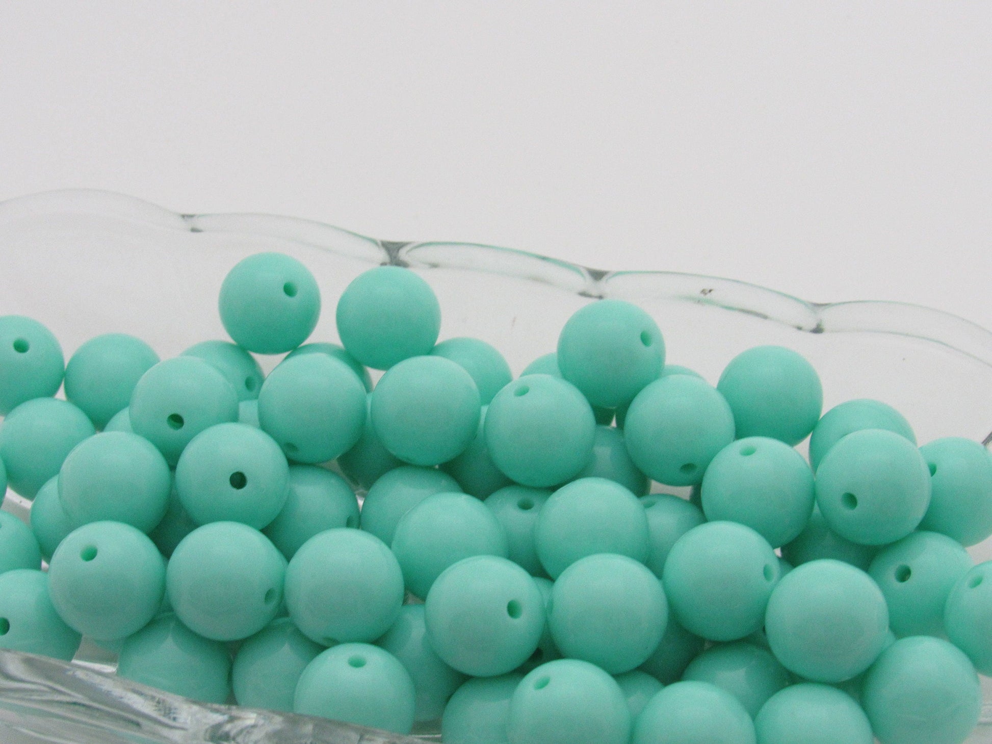 16mm Aqua Bubblegum Beads, Chunky Bubblegum Beads, Chunky Gumball Beads, Fairy Kei Beads, Chunky Necklace Supply, Round Acrylic Bead