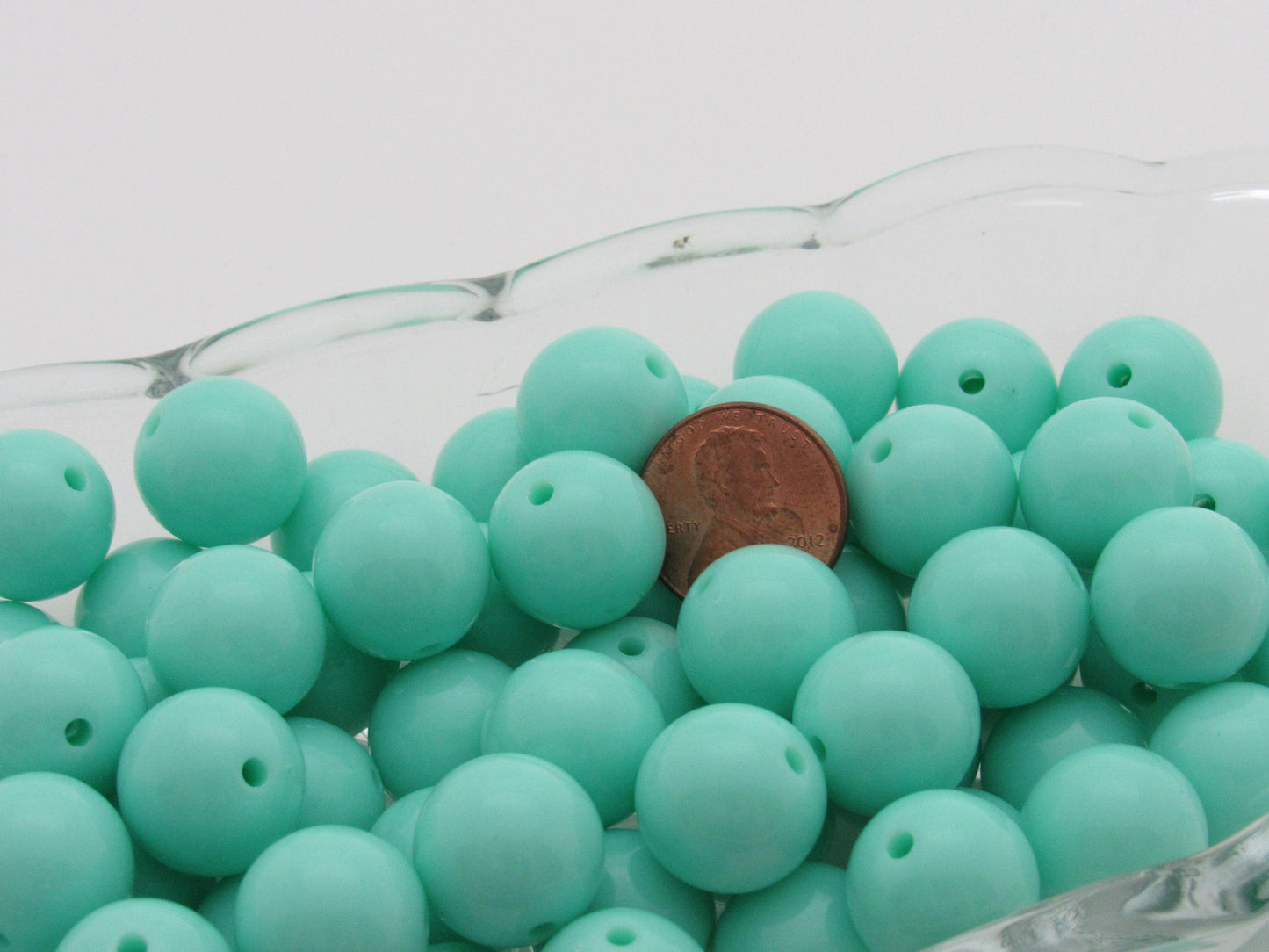 16mm Aqua Bubblegum Beads, Chunky Bubblegum Beads, Chunky Gumball Beads, Fairy Kei Beads, Chunky Necklace Supply, Round Acrylic Bead