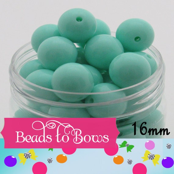 16mm Aqua Bubblegum Beads, Chunky Bubblegum Beads, Chunky Gumball Beads, Fairy Kei Beads, Chunky Necklace Supply, Round Acrylic Bead