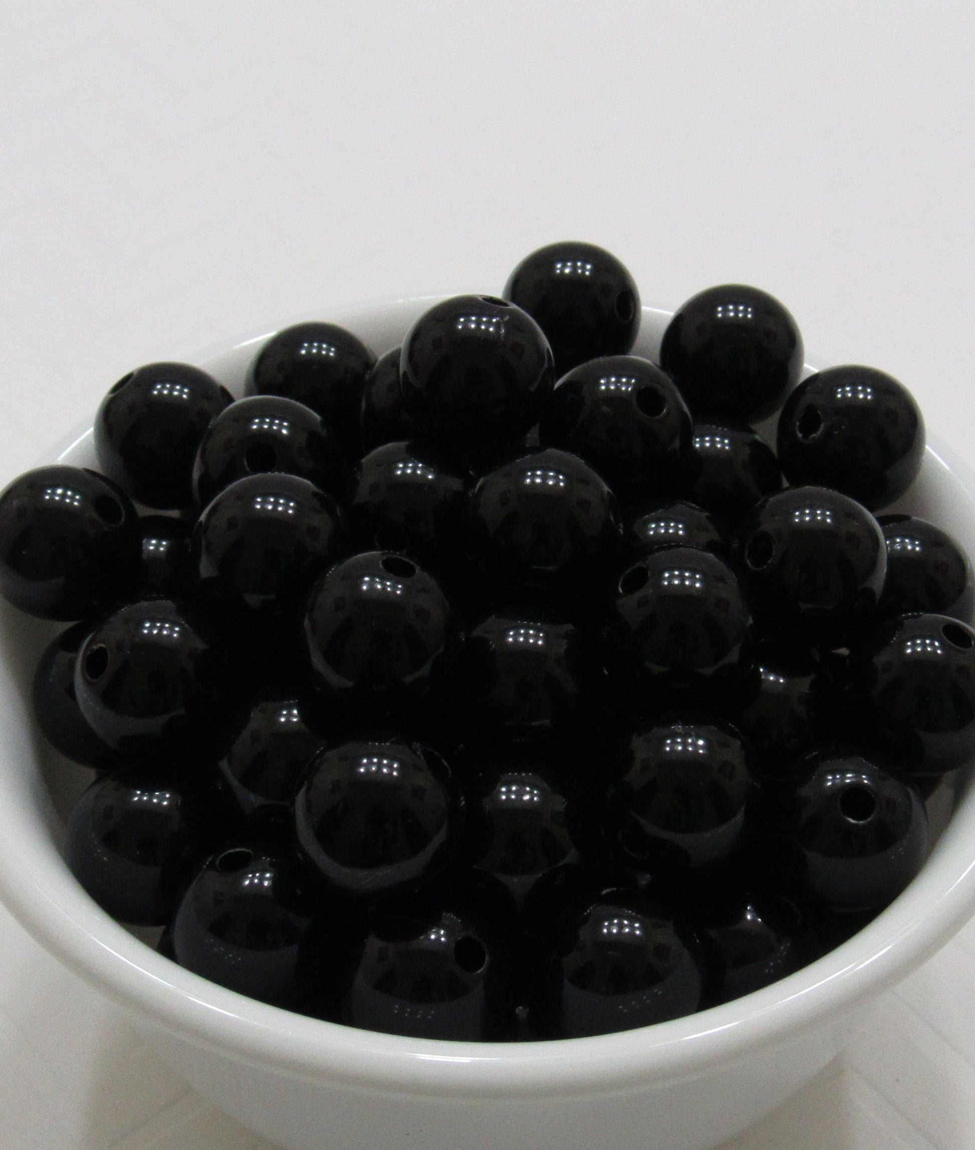 50 Black 12mm Bubblegum Beads , Chunky Bubblegum Beads, Chunky Necklace Supply Bead, Gumball Beads, Bubblegum Beads, DIY Bead Supply