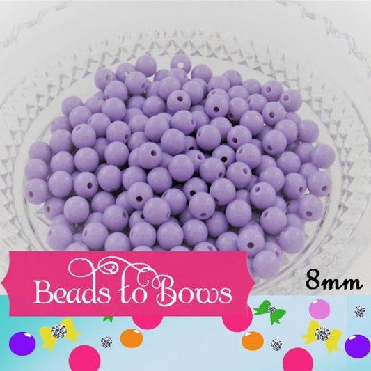 100ct. 8mm Pastel Lavender Bubblegum Beads, Gumball Beads, Round Acrylic Beads, Bubblegum Beads, Bubblegum Necklace Supply Beads