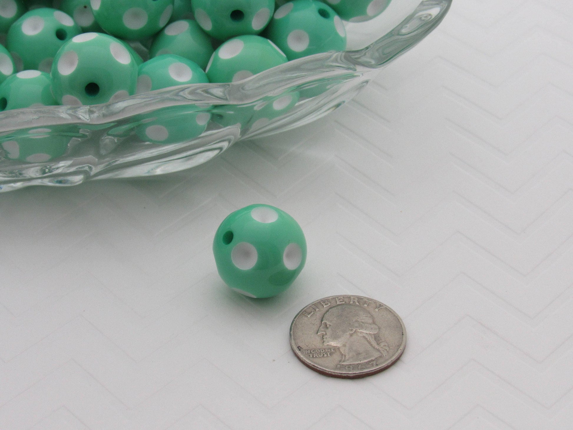 Sea Mist Polka Dot Beads, Bubblegum Beads, Chunky Gumball Beads, Chunky Bubblegum Beads, Chunky Necklace Supply Bead, Acrylic Bead