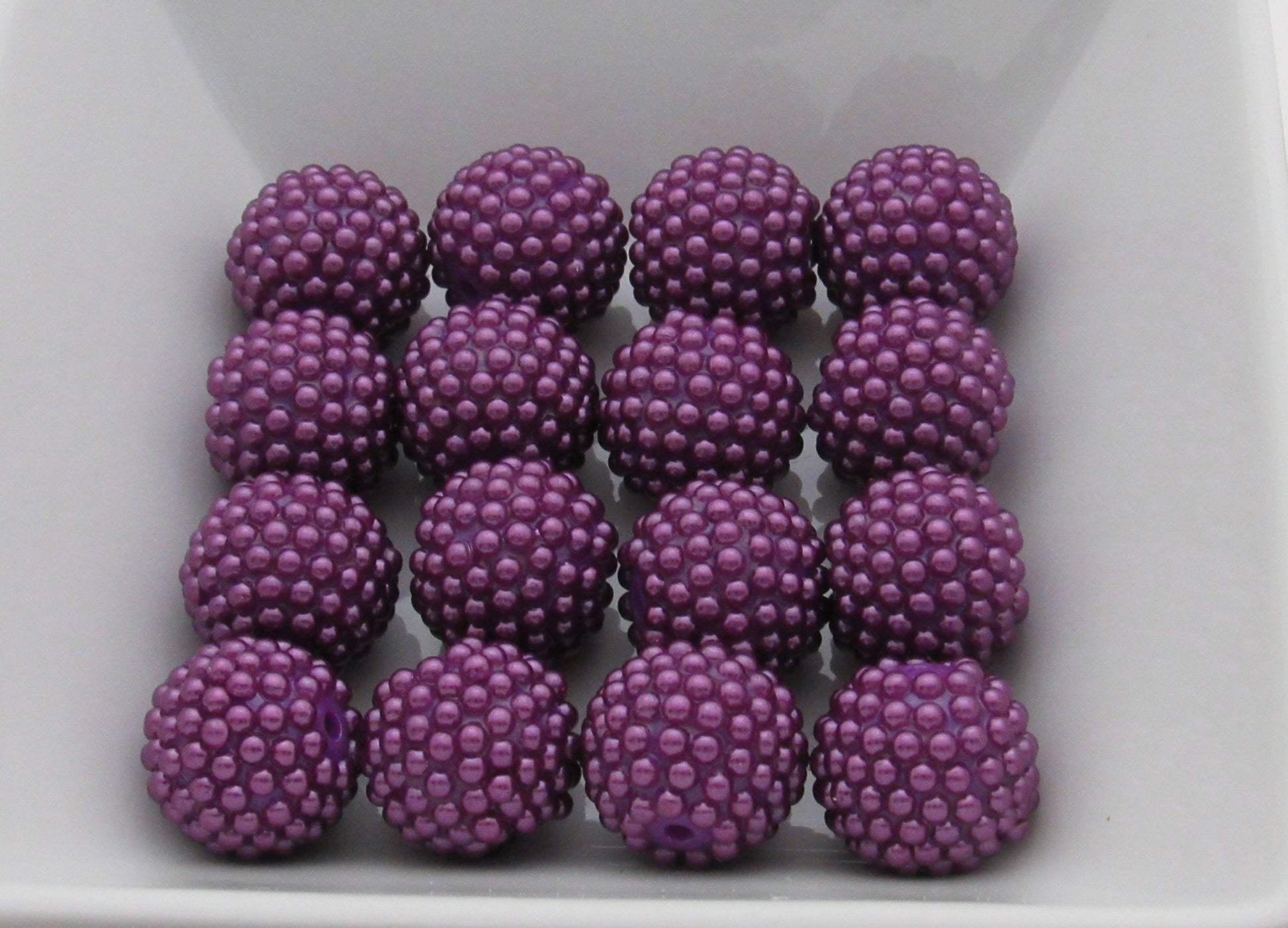 20mm Chunky Dark Purple Pearl Berry Bead, Purple  Bubblegum Beads, Pearl Bumpy Beads, Pearl Rhinestone Beads, Chunky Bumpy Pearl Beads