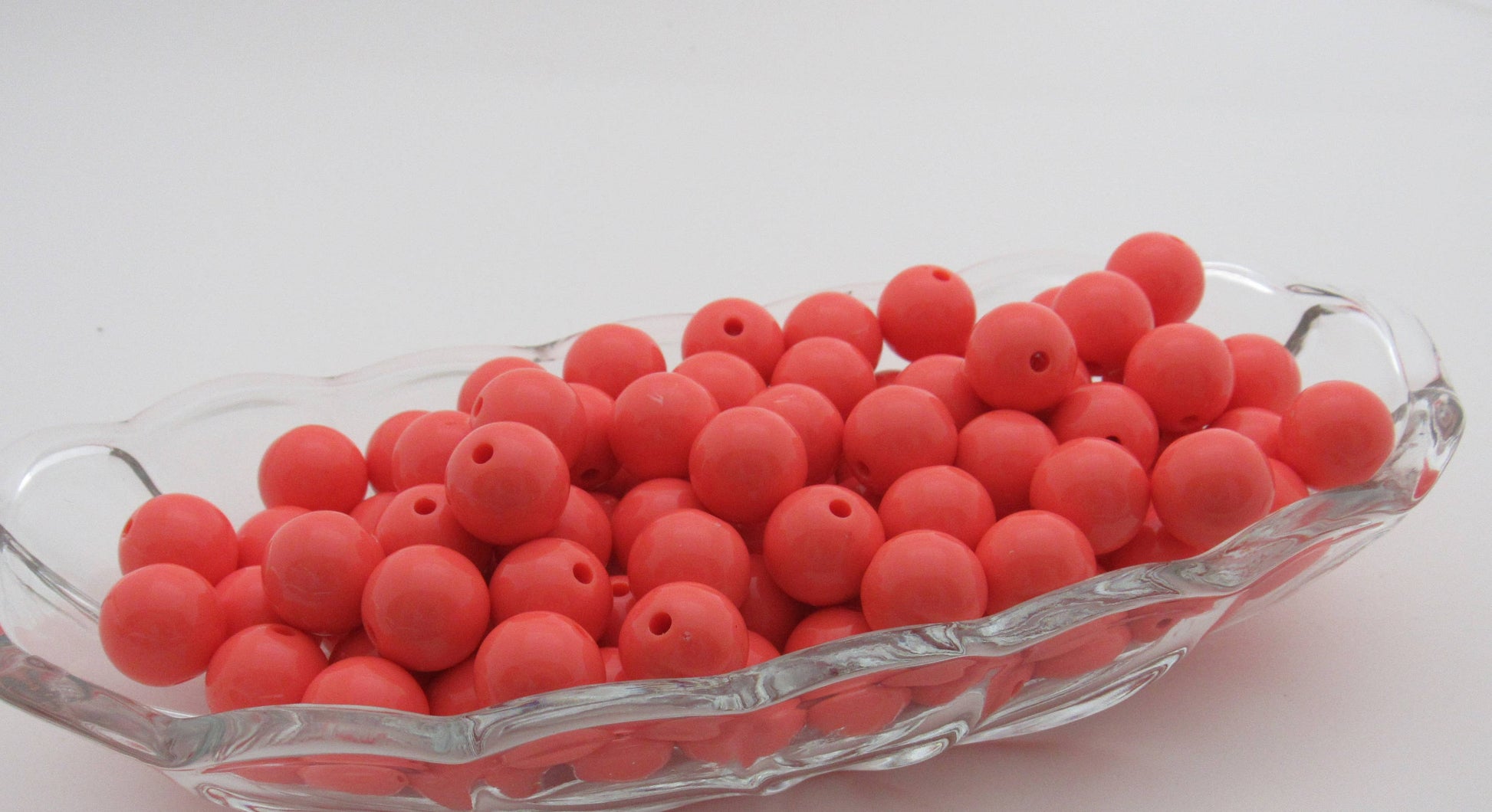 10 Coral 16mm Bubblegum Beads 2.00 Chunky Solid Beads, Bubblegum Bead Supply,  Acrylic Bubblegum Beads, Chunky Bead Supply, Gum Ball  Bead