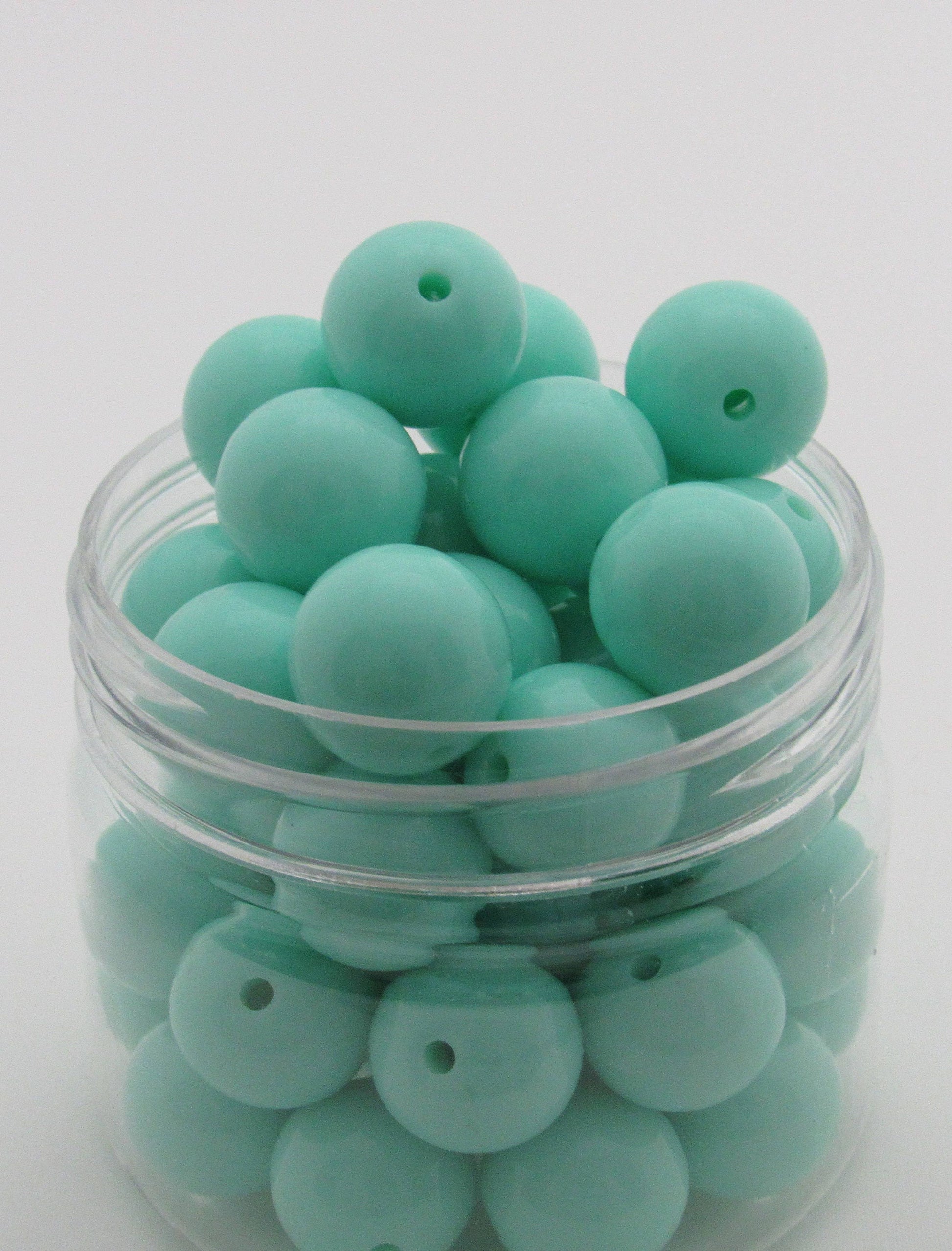 16mm Aqua Bubblegum Beads, Chunky Bubblegum Beads, Chunky Gumball Beads, Fairy Kei Beads, Chunky Necklace Supply, Round Acrylic Bead