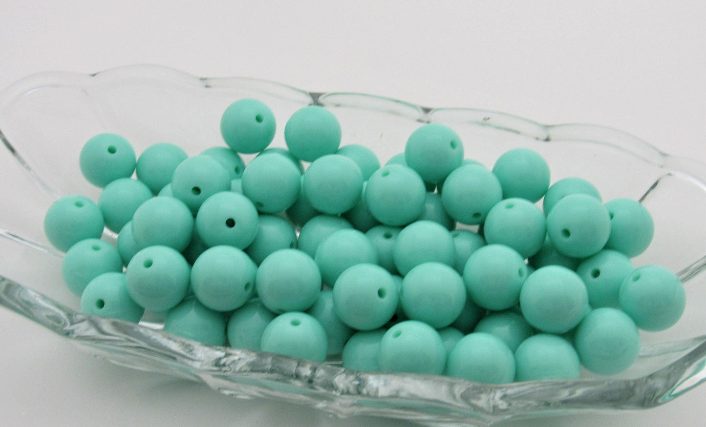 16mm Aqua Bubblegum Beads, Chunky Bubblegum Beads, Chunky Gumball Beads, Fairy Kei Beads, Chunky Necklace Supply, Round Acrylic Bead