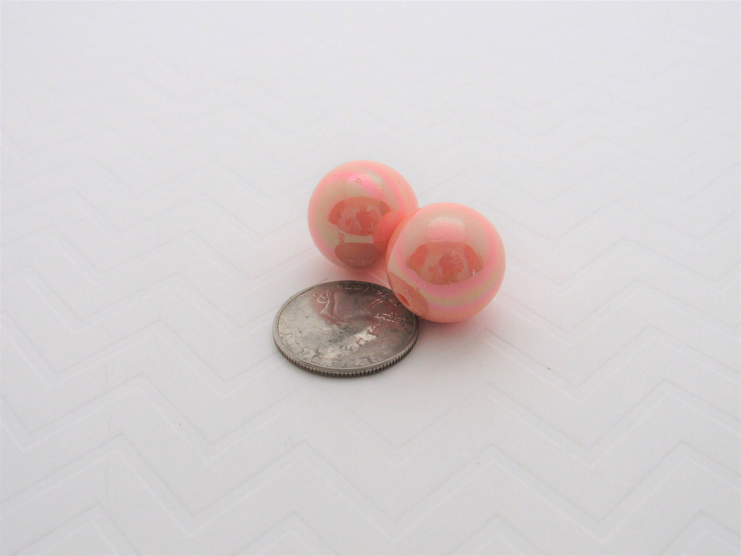 10Ct. 20mm AB Peach Bubblegum Beads, Rainbow Beads, Colorful Bubblegum Beads, Rainbow Beads, Gumball Beads, Chunky  Bead Supply