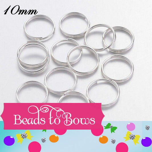 10mm Iorn  DOUBLE LOOP Split Rings, 10mm Strong Double Loop Split Rings DOUBLE Split Rings, Key Ring Jump Rings