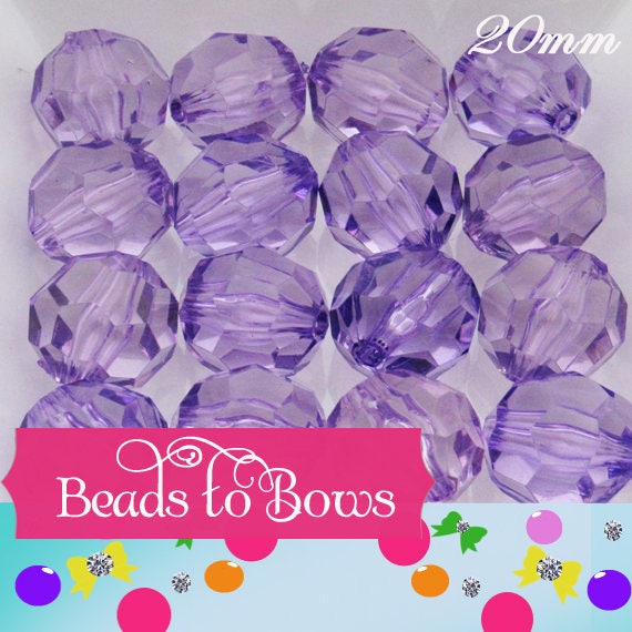 20mm Purple Hexagon Beads, Bubblegum Beads, Bubblegum Necklace Bead, Chunky Faceted Transparent Beads, Chunky Necklace Supply Beads, Gumball