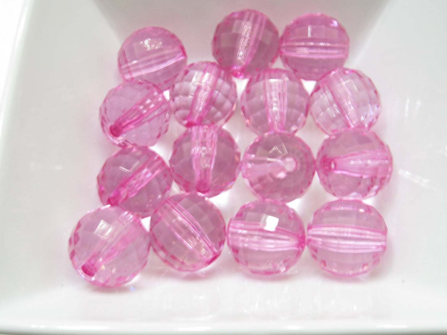 NEW 22mm Pink Faceted Beads, Bubblegum Bead, Multifaceted Chunky Bead, Chunky Bubblegum Necklace Bead Supply, Jewelry Supply,