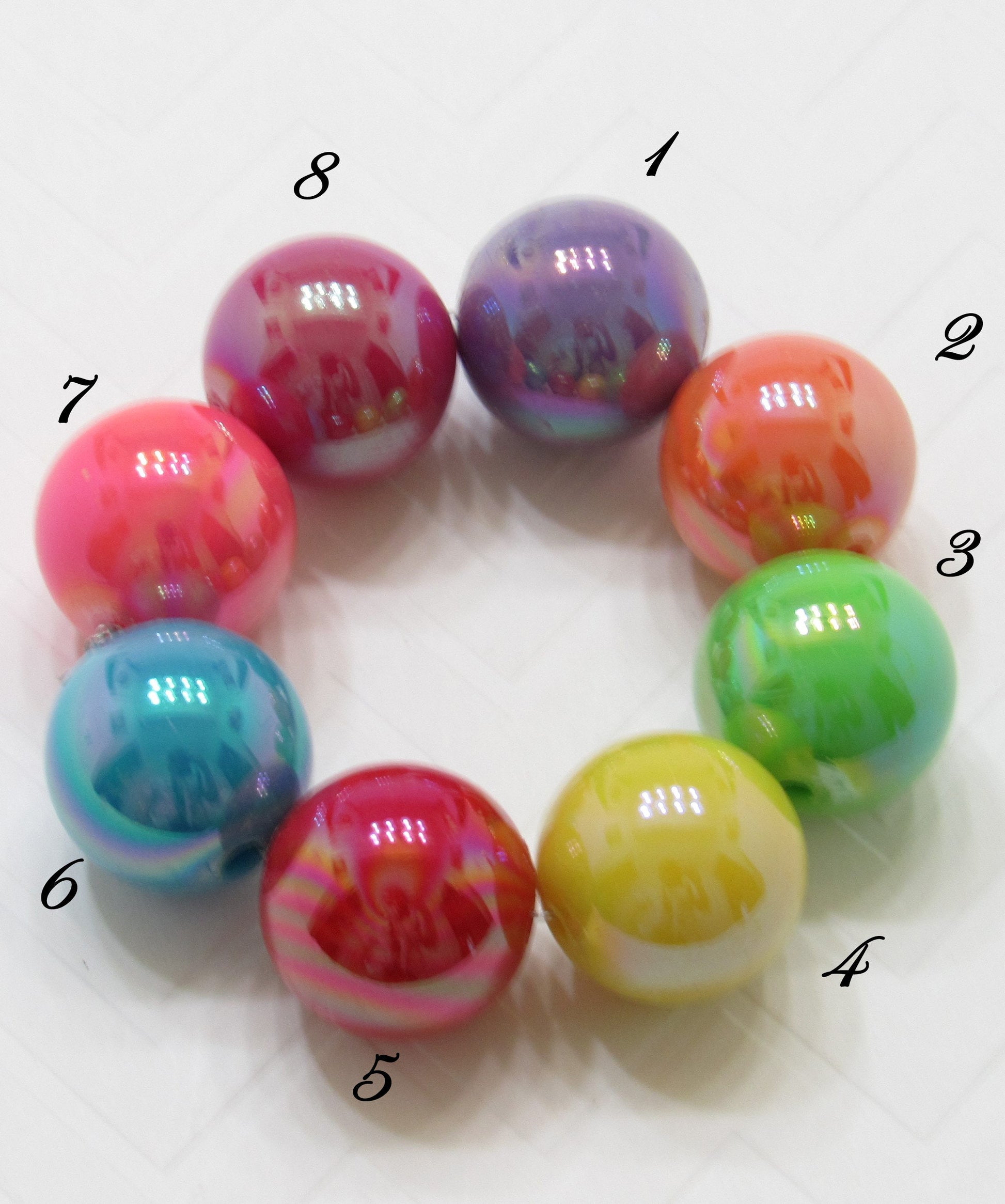 10 Ct. 20mm AB Bubblegum Bead, Chunky Acrylic Gumball Bead, Chunky Gumball Bead, Chunky Bead Supply, Bubblegum Supply Bead