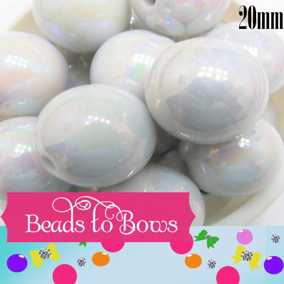 10 Ct. 20mm AB Bubblegum Bead, Chunky Acrylic Gumball Bead, Chunky Gumball Bead, Chunky Bead Supply, Bubblegum Supply Bead