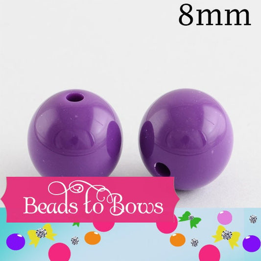 100ct 8mm Violet Bubblegum Beads, Gumball Beads, Gum Ball Beads, Acrylic Beads, Bubble Gum Bead, Bubblegum Bead, Chunky Supply Bead