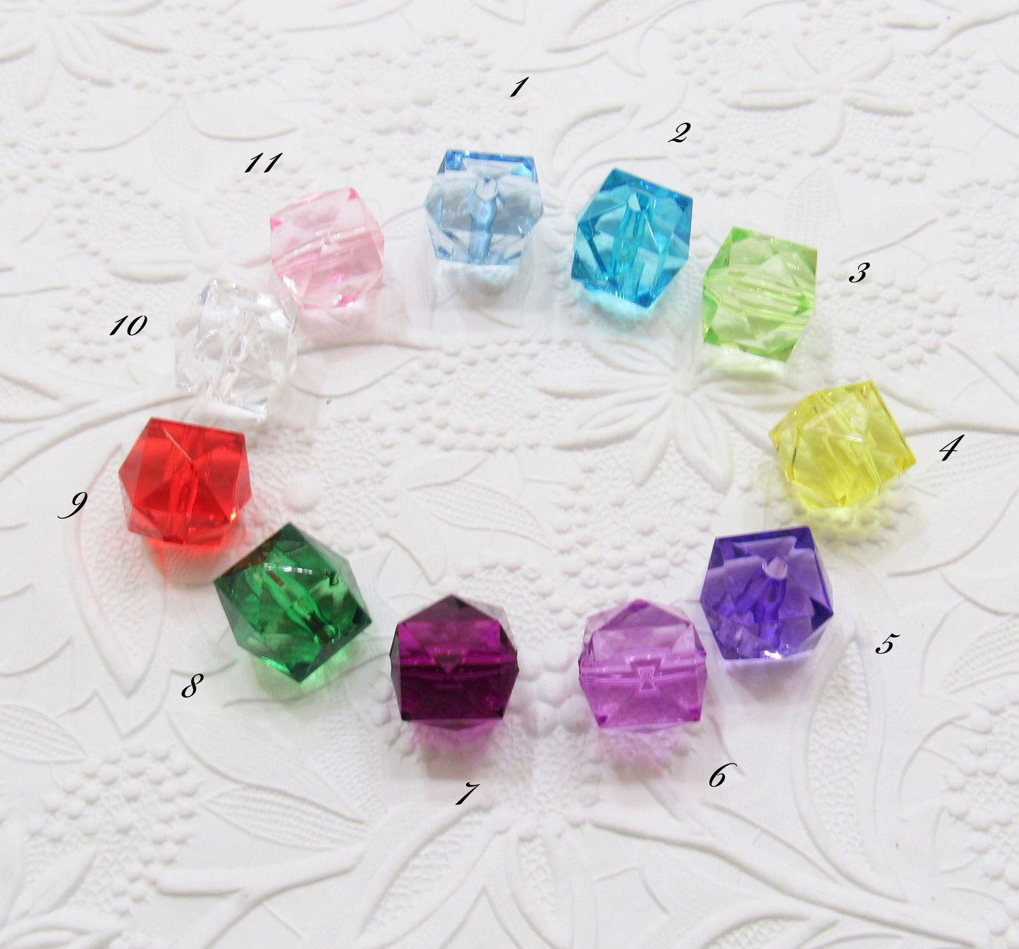 10Ct.  Faceted 20mm Bubblegum Ice Cube Beads, Gumball Ice Cube Bead, Bubblegum Bead, Cube Transparent Beads, Chunky Necklace Supply