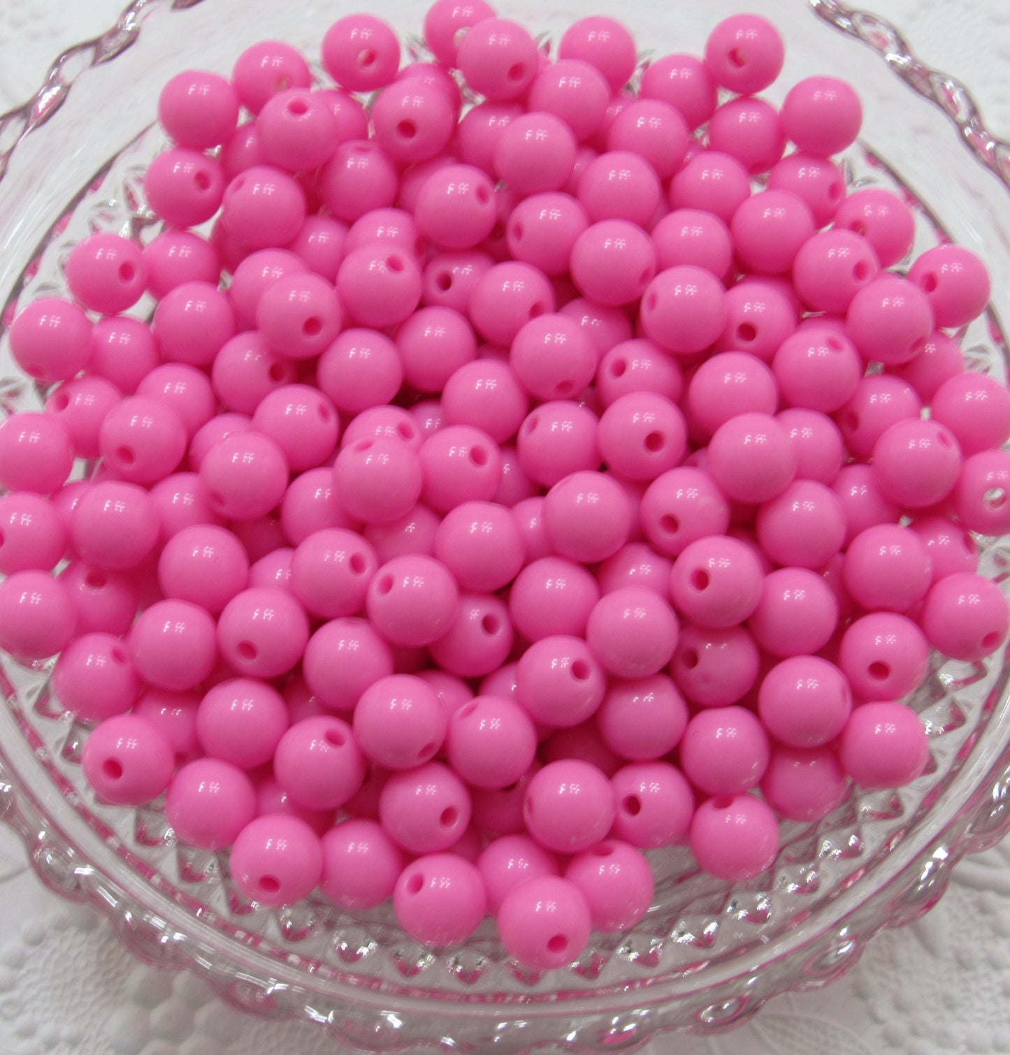 Hot Pink 10mm Bubblegum Beads, Chunky Gumball Beads, Round Solid Acrylic Beads, Chunky Bubblegum Beads, Chunky Necklace Supply Beads,