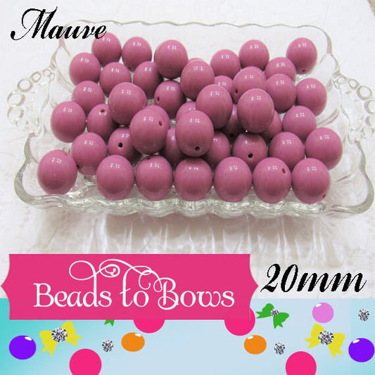 10 Ct. Mauve 20mm Bubblegum Beads, Chunky Bubblegum Beads, Gum Ball Beads, Chunky Bead Supply, Acrylic Bead, Mix or Match,