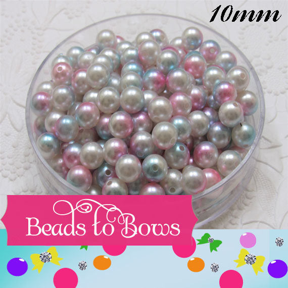 10mm Mermaid 50 Ct Bubblegum Pearls, Chunky Pearls, Ombre Pearls, Gumball Pearls, Bubblegum Necklace Supply Bead, Jewelry Supply,  Supply