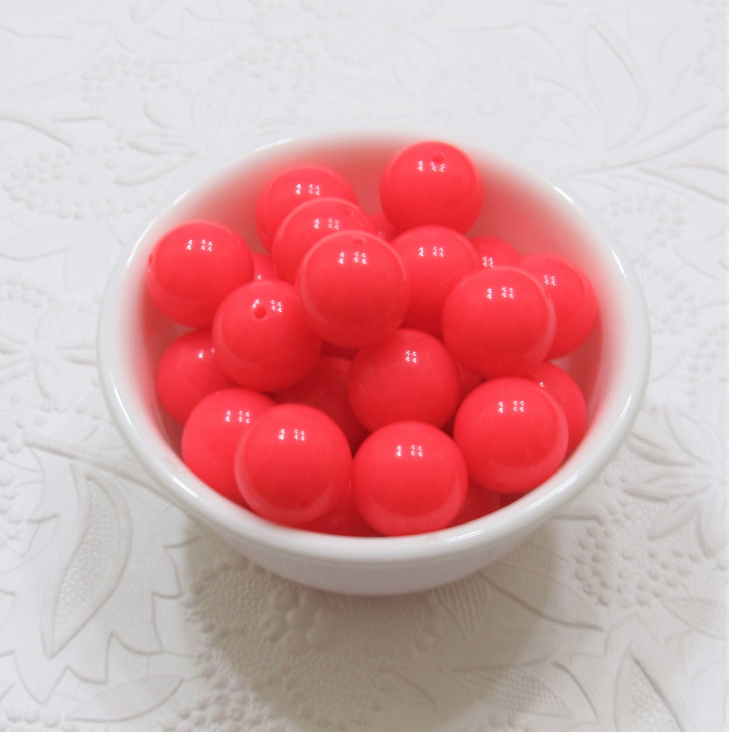 10 Ct. Neon Coral 20mm Bubblegum Beads, Chunky Neon Coral Acrylic Beads, Bubblegum Bead Supply, Acrylic Bubblegum Beads, Jewelry Supply