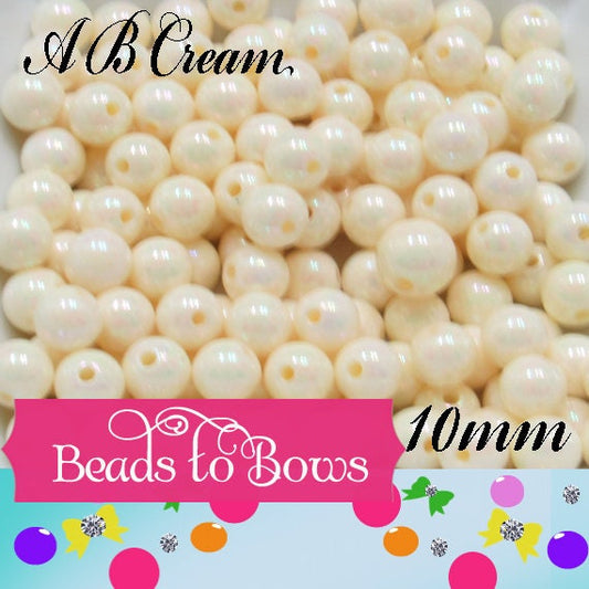 10mm AB  Cream  Bubblegum Beads,  Chunky Bubblegum Beads, Gumball Beads, Acrylic Bead, Fairy Kawaii Bead, Chunky Bubblegum Bead, Chunky Bead