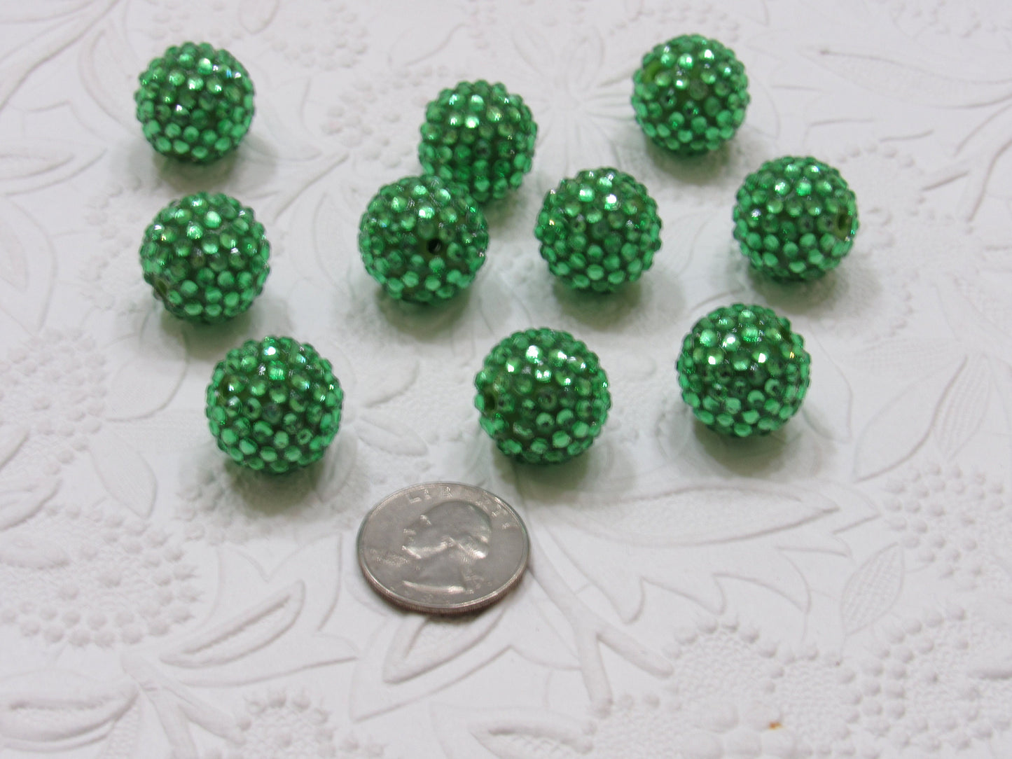 New 20mm Green Rhinestone Bubblegum Beads, Chunky Bubblegum Rhinestone Bead, Chunky  Beads, DIY Chunky Necklace Beads, Jewelry Supply