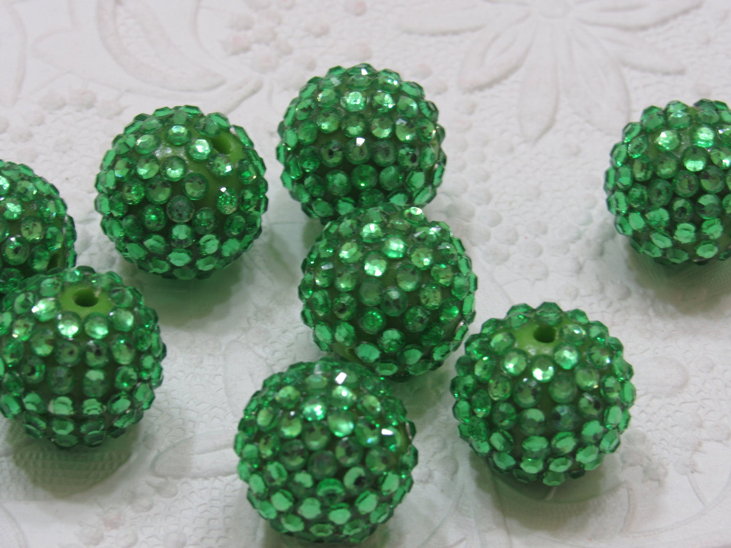 New 20mm Green Rhinestone Bubblegum Beads, Chunky Bubblegum Rhinestone Bead, Chunky  Beads, DIY Chunky Necklace Beads, Jewelry Supply