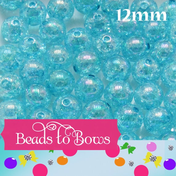 12mm AB turquoise Crackle Bubblegum Beads, Gum Ball CrackleBeads, Chunky Necklace Supply Beads, Bubble Gum Beads, Bead Supply